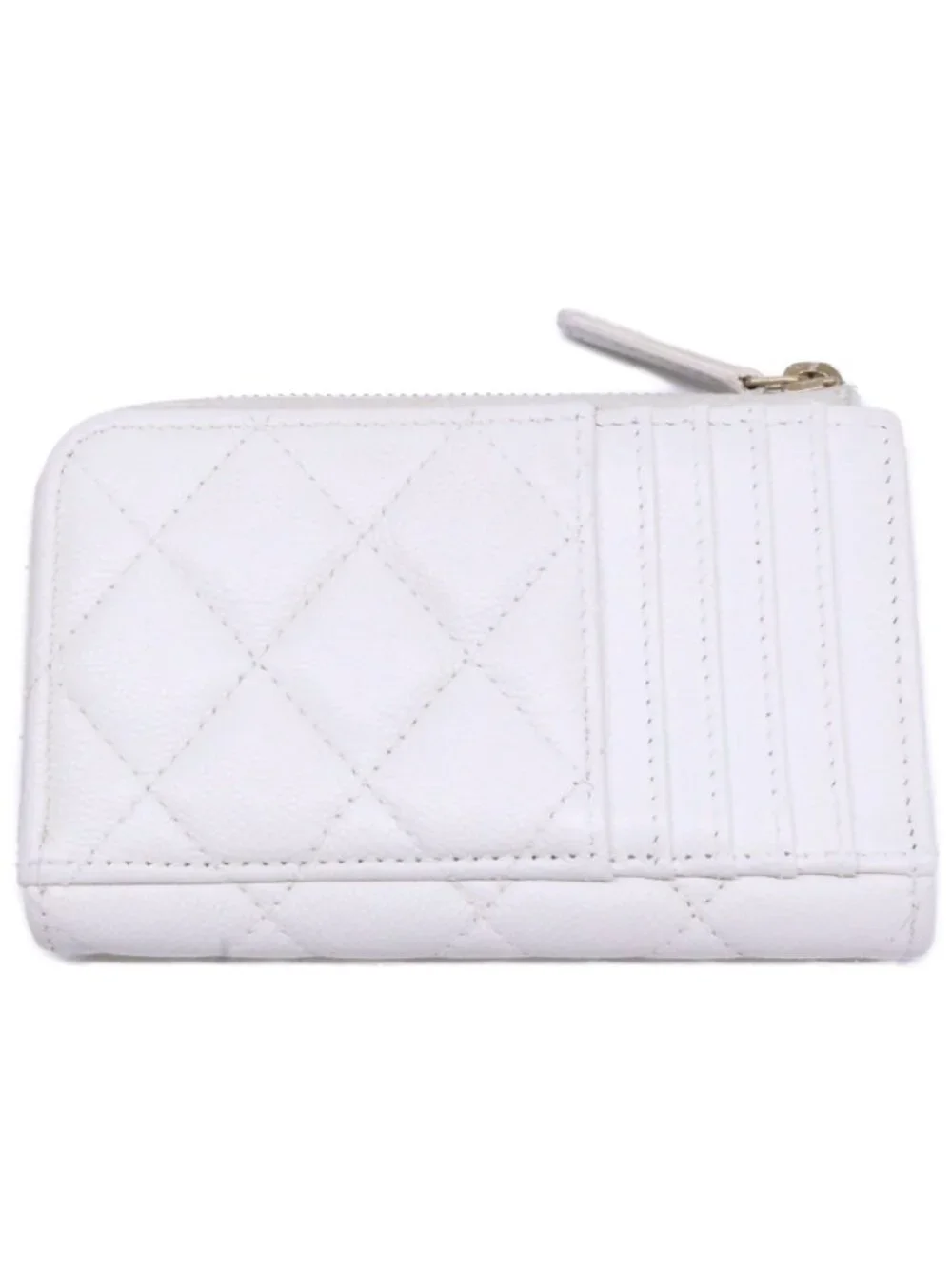 Chanel Caviar Leather Quilted L-shaped Zipper Card